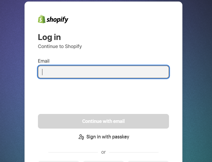 Shopify Login 